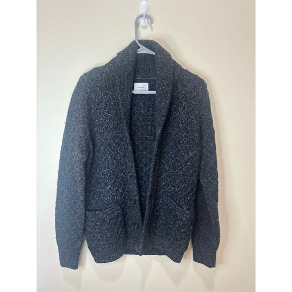 Billy Reid Honeycomb Cardigan Sz S Gray Blue Knit Wool Blend Button MSRP $448 - Picture 4 of 9